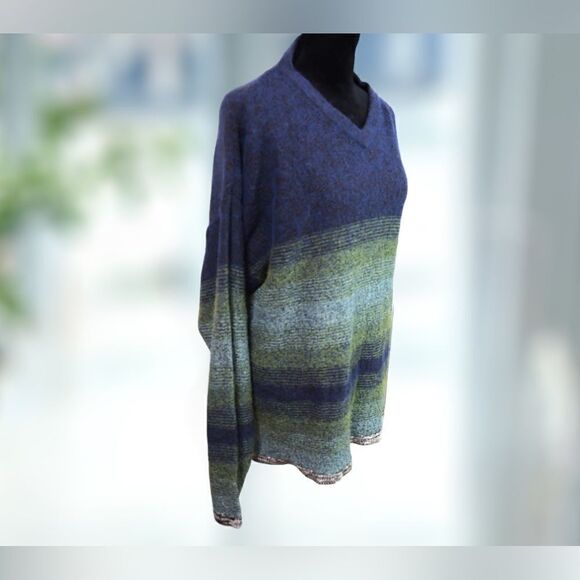 Anthropologie Cousin Johnny Merino Wool Multicolor Pullover Jumper Sweater Sz L - Picture 6 of 12